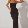 Robe longue moulante froncée Ryatt en noir Robe longue moulante froncée Ryatt en noir