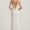 Robe longue Nathalia à corset plissé et décolleté plongeant, couleur ivoire Robe longue Nathalia à corset plissé et décolleté plongeant, couleur ivoire