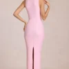 Robe longue Nayeli à encolure carrée et fronces, rose pâle Robe longue Nayeli à encolure carrée et fronces, rose pâle