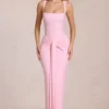 Robe longue Nayeli à encolure carrée et fronces, rose pâle Robe longue Nayeli à encolure carrée et fronces, rose pâle