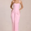 Robe longue Nayeli à encolure carrée et fronces, rose pâle Robe longue Nayeli à encolure carrée et fronces, rose pâle