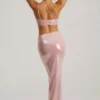 Robe longue à paillettes transparentes Isabel, une épaule dénudée et découpes, couleur lilas Robe longue à paillettes transparentes Isabel, une épaule dénudée et découpes, couleur lilas