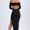 Robe longue à épaules dénudées et dos nu Honora en modal, couleur noir Robe longue à épaules dénudées et dos nu Honora en modal, couleur noir