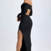 Robe longue à épaules dénudées et dos nu Honora en modal, couleur noir Robe longue à épaules dénudées et dos nu Honora en modal, couleur noir