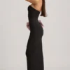 Robe longue sans bretelles Angelique avec nœud, en noir Robe longue sans bretelles Angelique avec nœud, en noir