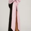 Robe longue sans bretelles Angelique avec nœud, en noir Robe longue sans bretelles Angelique avec nœud, en noir