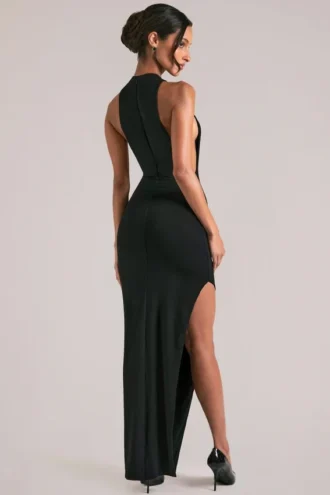 Robe longue sans manches Mayda en noir