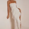 Robe longue à volants et bandeau Nevali, couleur ivoire Robe longue à volants et bandeau Nevali, couleur ivoire