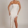 Robe longue à volants et bandeau Nevali, couleur ivoire Robe longue à volants et bandeau Nevali, couleur ivoire