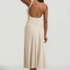 Robe mi-longue A-line en modal Aireen, couleur ivoire Robe mi-longue A-line en modal Aireen, couleur ivoire