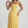 Robe mi-longue A-line en modal Aireen, jaune pastel Robe mi-longue A-line en modal Aireen, jaune pastel