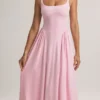 Robe mi-longue A-line en modal Aireen, rose pastel Robe mi-longue A-line en modal Aireen, rose pastel
