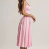 Robe mi-longue A-line en modal Aireen, rose pastel Robe mi-longue A-line en modal Aireen, rose pastel
