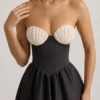 Robe mi-longue bustier Gabrielle en noir Robe mi-longue bustier Gabrielle en noir