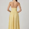 Robe mi-longue à dos nu en modal et broderie anglaise Farrah, jaune citron Robe mi-longue à dos nu en modal et broderie anglaise Farrah, jaune citron