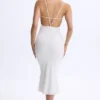 Robe mi-longue à dos nu et décolleté plongeant Lois en modal blanc Robe mi-longue à dos nu et décolleté plongeant Lois en modal blanc
