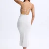 Robe mi-longue à dos nu et décolleté plongeant Lois en modal blanc Robe mi-longue à dos nu et décolleté plongeant Lois en modal blanc