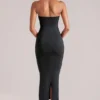 Robe mi-longue à dos nu Landen en noir