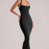 Robe mi-longue à dos nu Landen en noir