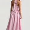 Robe mi-longue à dos nu Orlena avec boutons, rose pâle Robe mi-longue à dos nu Orlena avec boutons, rose pâle