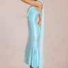 Robe mi-longue Giada à détails de foulard, couleur aqua pâle Robe mi-longue Giada à détails de foulard, couleur aqua pâle