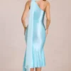 Robe mi-longue Giada à détails de foulard, couleur aqua pâle Robe mi-longue Giada à détails de foulard, couleur aqua pâle