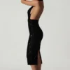 Robe mi-longue Harlyn à découpes et dos nu, noire Robe mi-longue Harlyn à découpes et dos nu, noire