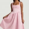 Robe mi-longue Marguerite à corset drapé, couleur Blush Robe mi-longue Marguerite à corset drapé, couleur Blush