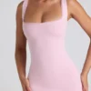 Robe mi-longue Navi en modal avec bordure en dentelle, rose pâle Robe mi-longue Navi en modal avec bordure en dentelle, rose pâle