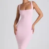 Robe mi-longue Navi en modal avec bordure en dentelle, rose pâle Robe mi-longue Navi en modal avec bordure en dentelle, rose pâle