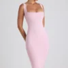 Robe mi-longue Navi en modal avec bordure en dentelle, rose pâle Robe mi-longue Navi en modal avec bordure en dentelle, rose pâle