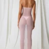 Robe midi bandeau froncée Papeete en rose pâle Robe midi bandeau froncée Papeete en rose pâle