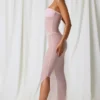 Robe midi bandeau froncée Papeete en rose pâle Robe midi bandeau froncée Papeete en rose pâle