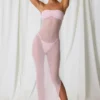 Robe midi bandeau froncée Papeete en rose pâle Robe midi bandeau froncée Papeete en rose pâle