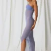 Robe midi bandeau froncée Papeete en violet lavande Robe midi bandeau froncée Papeete en violet lavande
