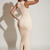 Robe midi à encolure carrée Ainslee, couleur ivoire