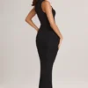 Robe midi moulante à encolure carrée Ainslee en modal, couleur noire Robe midi moulante à encolure carrée Ainslee en modal, couleur noire