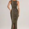 Robe midi moulante à encolure carrée en modal Ainslee, imprimé léopard Robe midi moulante à encolure carrée en modal Ainslee, imprimé léopard