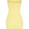 Robe mini bandeau en maille transparente Intimates, couleur jaune Robe mini bandeau en maille transparente Intimates, couleur jaune