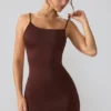 Robe Orli en jersey fluide à dos nu, couleur Espresso Robe Orli en jersey fluide à dos nu, couleur Espresso