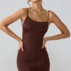 Robe Orli en jersey fluide à dos nu, couleur Espresso Robe Orli en jersey fluide à dos nu, couleur Espresso
