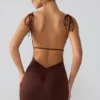 Robe Orli en jersey fluide à dos nu, couleur Espresso Robe Orli en jersey fluide à dos nu, couleur Espresso