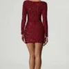 Robe Sephina à col en cœur et ornements, rouge Robe Sephina à col en cœur et ornements, rouge