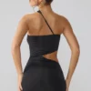 Robe Shyla en jersey moulant froncé avec découpes, couleur noir Robe Shyla en jersey moulant froncé avec découpes, couleur noir