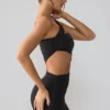 Robe Shyla en jersey moulant froncé avec découpes, couleur noir Robe Shyla en jersey moulant froncé avec découpes, couleur noir