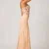 Robe sirène à corset orné Lysana, beige à motifs floraux Robe sirène à corset orné Lysana, beige à motifs floraux