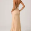 Robe sirène à corset orné Lysana, beige à motifs floraux Robe sirène à corset orné Lysana, beige à motifs floraux