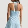 Robe trapèze à col dos nu Nerine à imprimé floral bleu