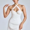 Robe trapèze à encolure croisée Lisbeth, couleur ivoire Robe trapèze à encolure croisée Lisbeth, couleur ivoire