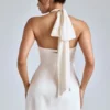 Robe trapèze à encolure croisée Lisbeth, couleur ivoire Robe trapèze à encolure croisée Lisbeth, couleur ivoire